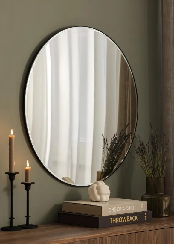 Spegel Premium Black Circle 80 Ø