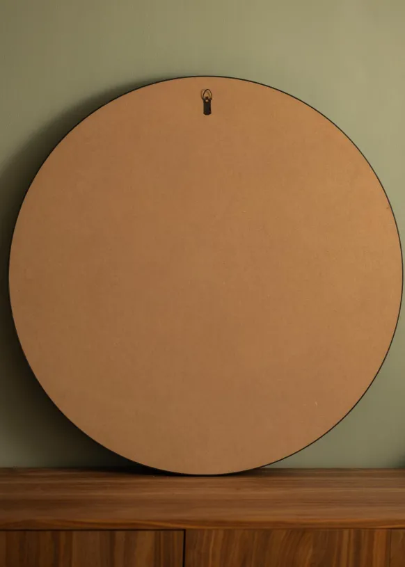 Spegel Reflection Svart 80 cm Ø