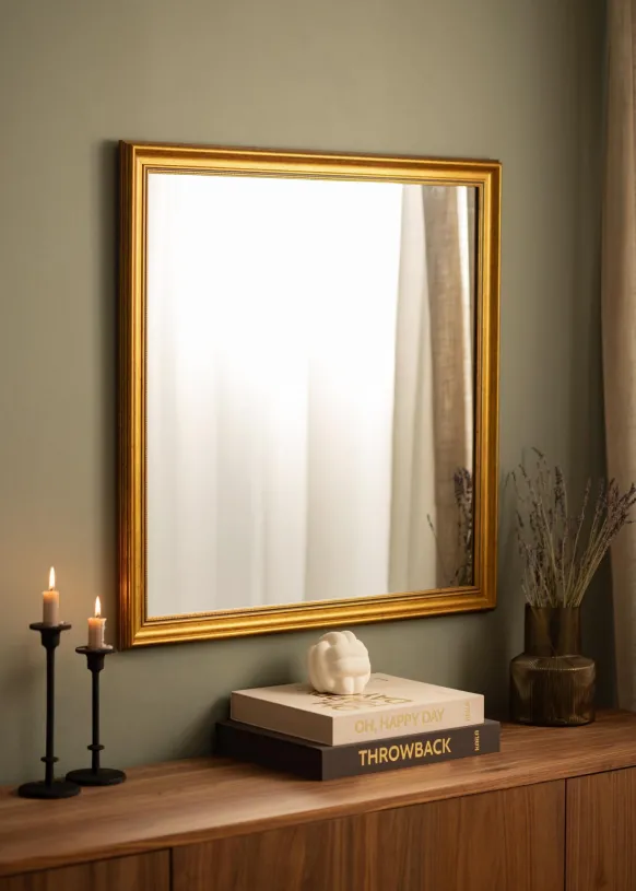 Spegel Rokoko Guld 80x80 cm