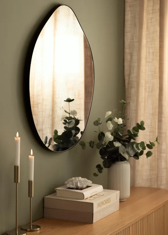 Spegel Roundly Svart 70 cm Ø