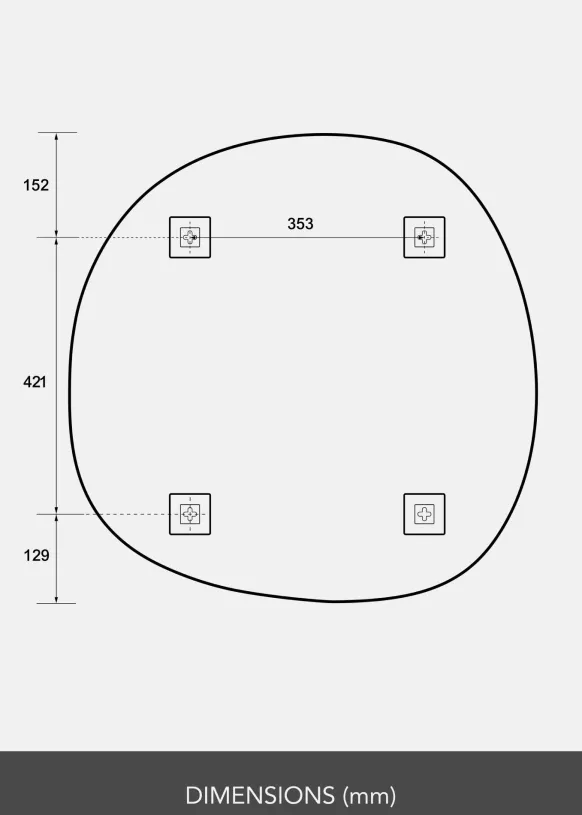 Spegel Roundy II 70x70 cm
