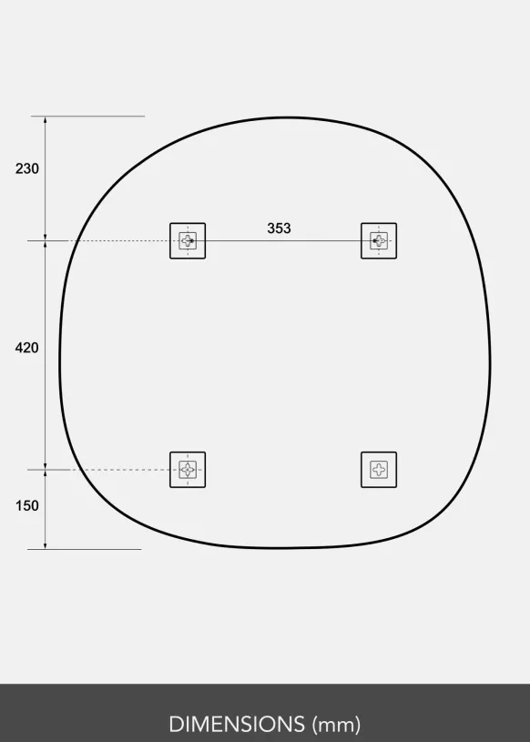 Spegel Roundy 80x80 cm