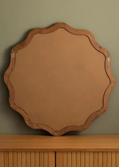 Spegel Waves Mahogony 70 cm Ø