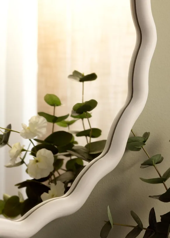 Spegel Wavy Vit 50 cm Ø