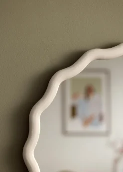 Spegel Wavy Vit 50 cm Ø