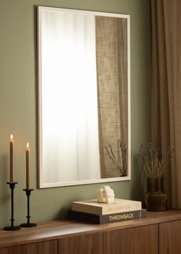 Spegel White Wood 73x103 cm