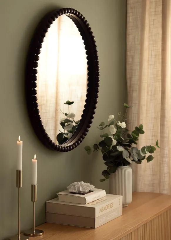 Spegel Wide Beaded 70 cm Ø
