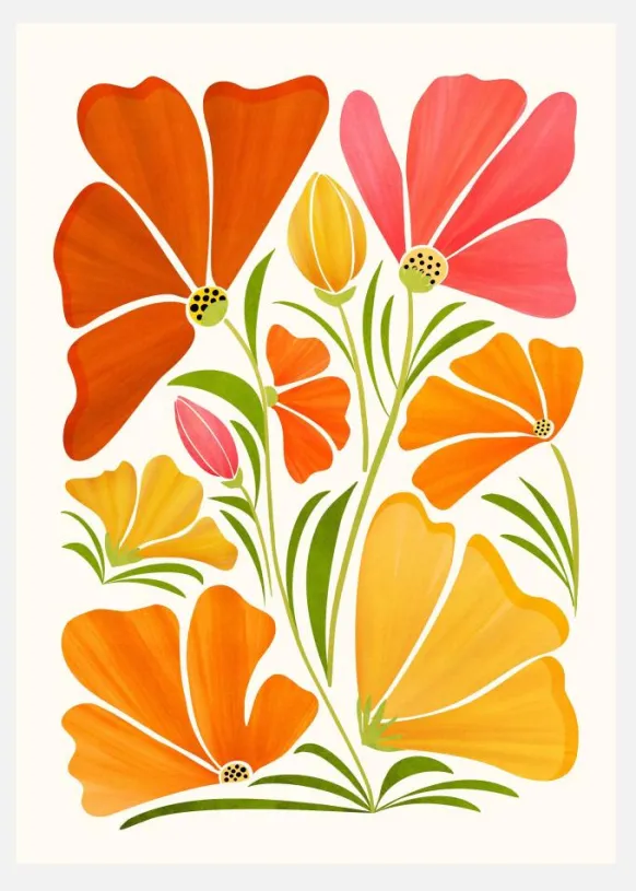 Spring Wildflowers Canvastavla (30x40 cm)