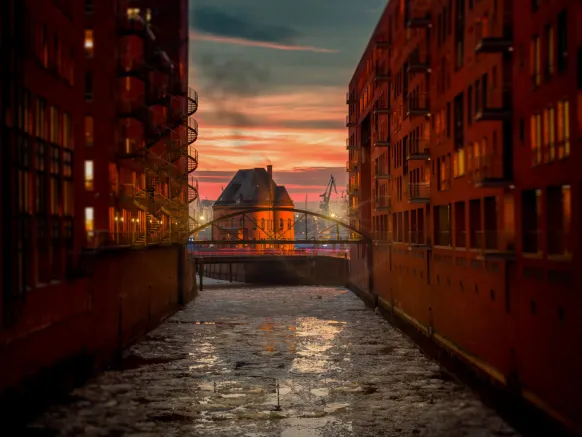 Stad i vatten Poster (30x40 cm)