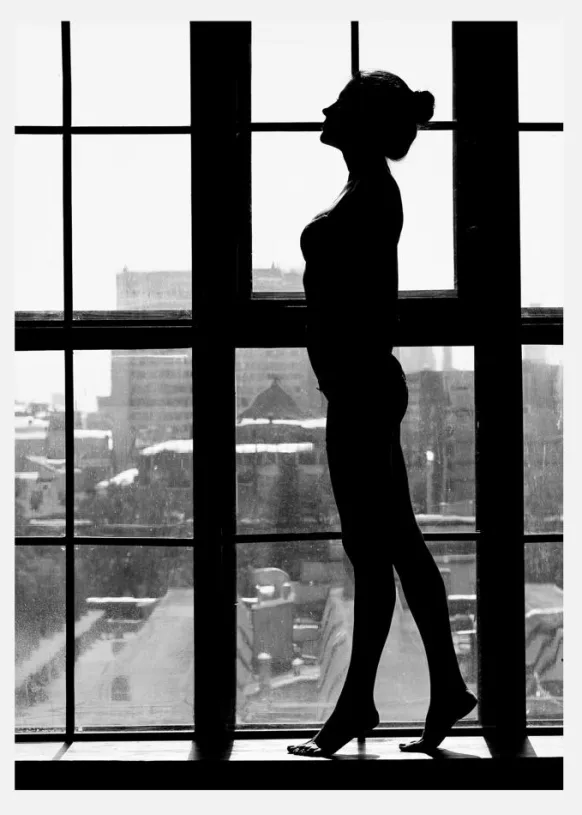 Standing In Window Canvastavla (30x40 cm)
