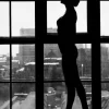 Standing in window Poster (21x29.7 cm (A4))