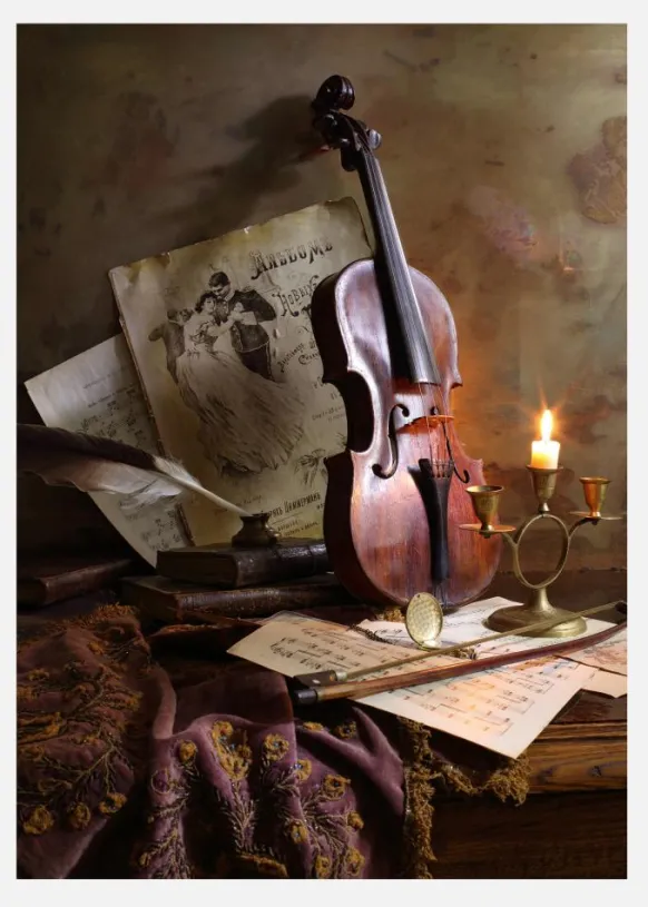 Still Life With Violin Canvastavla (30x40 cm)