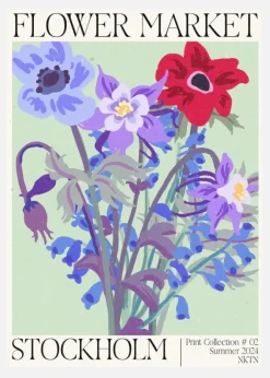 Stockholm Flower Market Canvastavla (30x40 cm)