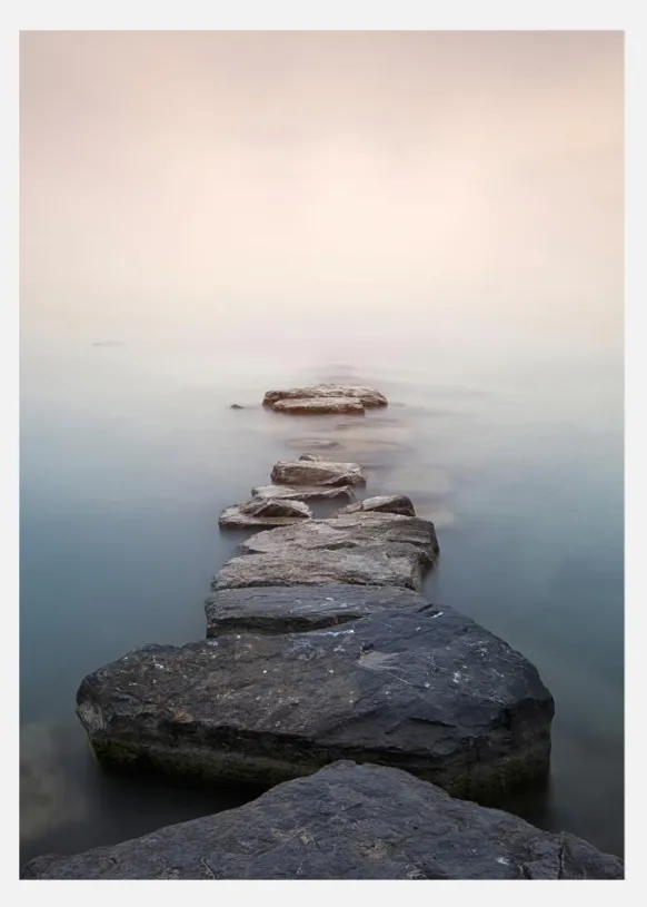 Stones In Line Canvastavla (30x40 cm)