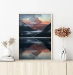 Sun On Mountain Poster (21x29.7 cm (A4))