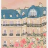 Sunset Over Paris Buildings Canvastavla (30x40 cm)