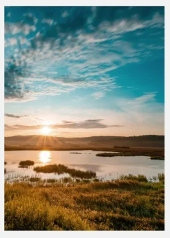 Sunset Over Water Canvastavla (30x40 cm)