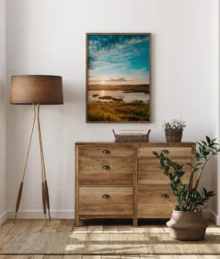 Sunset Over Water Poster (21x29.7 cm (A4))