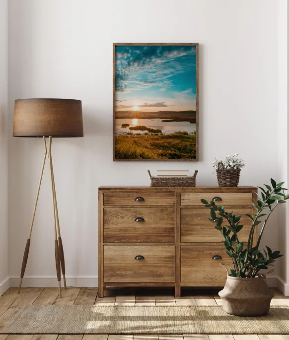 Sunset Over Water Poster (21x29.7 cm (A4))