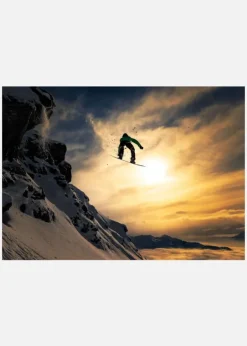Sunset Snowboarding Canvastavla (30x40 cm)