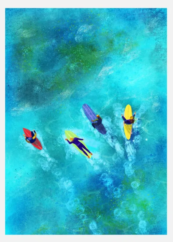 Surfer Dudes Canvastavla (30x40 cm)