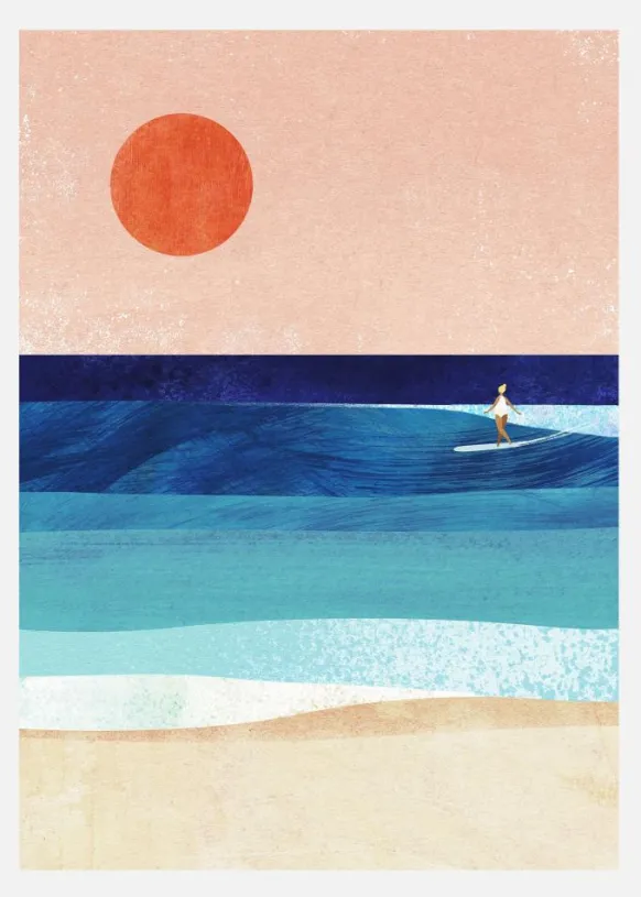Surf Girl Canvastavla (30x40 cm)