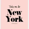 Take Me To New York - Pink Canvastavla (30x40 cm)
