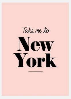 Take Me To New York - Pink Canvastavla (30x40 cm)