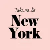 Take me to New York - Pink Poster (21x29.7 cm (A4))
