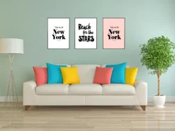 Take me to New York - Pink Poster (21x29.7 cm (A4))