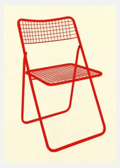 Ted Net Chair Red Canvastavla (30x40 cm)