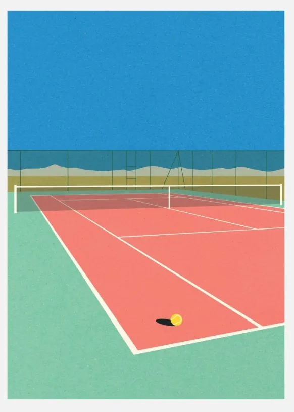 Tennis Court In The Desert Canvastavla (30x40 cm)