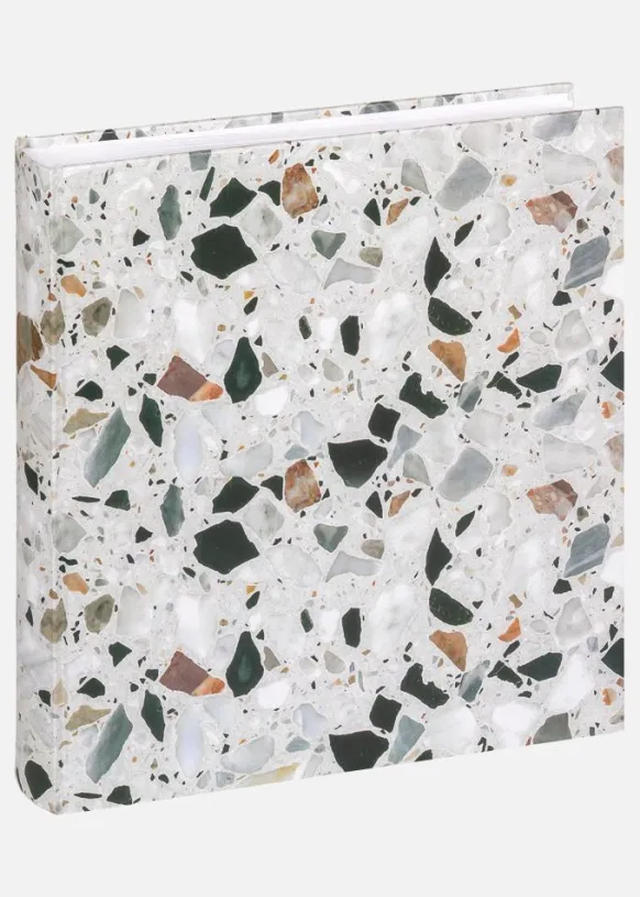 Terrazzo stone Album Svart - 28x29 cm (60 Vita sidor / 30 blad)