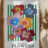 The Art Of Flowers Green Stripe Poster (21x29.7 cm (A4))