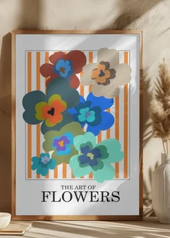 The Art Of Flowers Orange Stripe Poster (21x29.7 cm (A4))