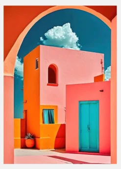 The Pink Village Canvastavla (30x40 cm)