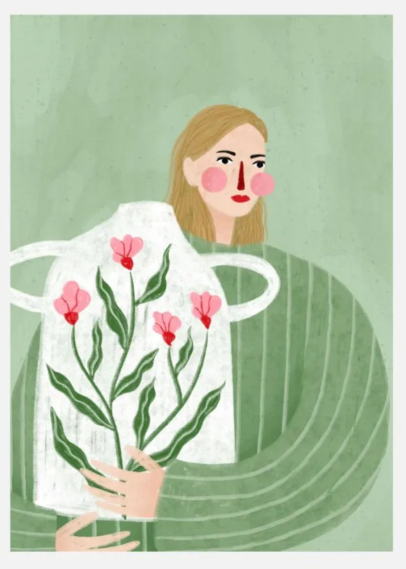 The Woman With He Vase Canvastavla (30x40 cm)