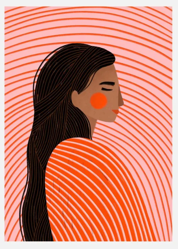 The Woman With The Lines Canvastavla (30x40 cm)