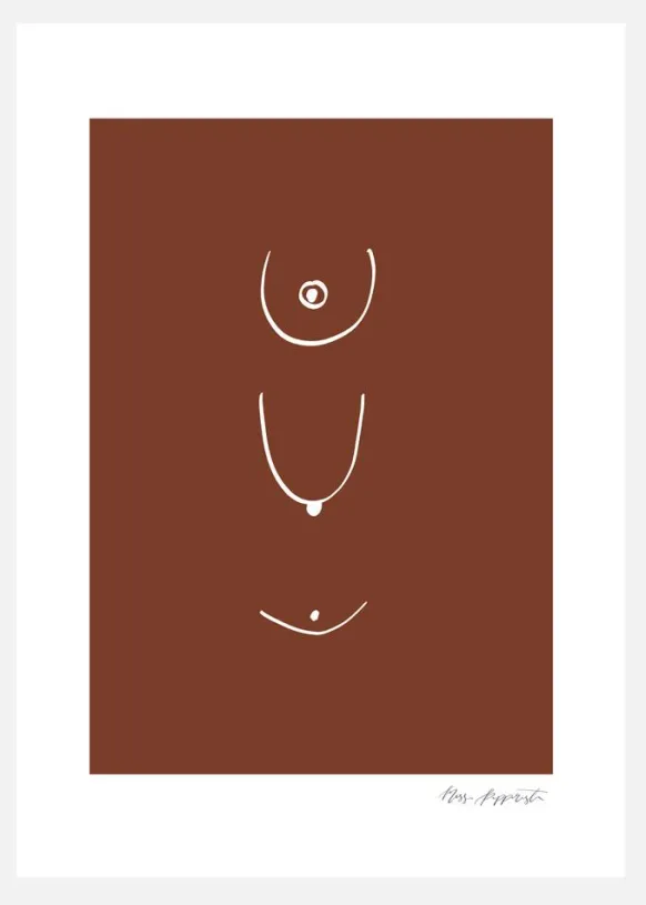 Thin Lines - Brown Canvastavla (30x40 cm)