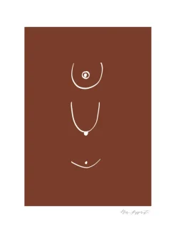 Thin lines - Brown Poster (21x29.7 cm (A4))