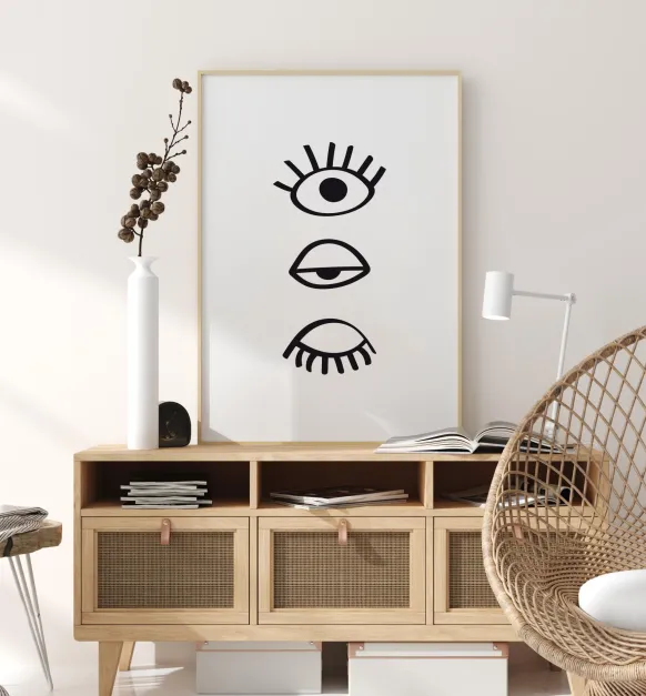 Three Eyes Line Poster (21x29.7 cm (A4))