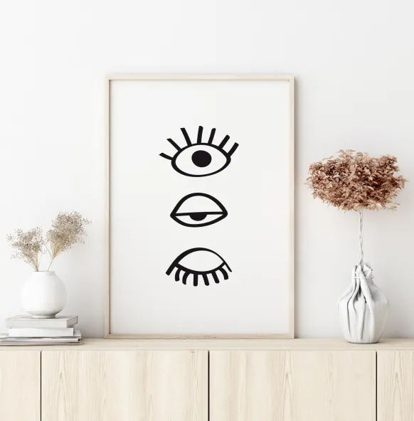Three Eyes Line Poster (21x29.7 cm (A4))