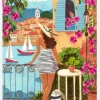 Travel Woman In Saint-tropez Canvastavla (30x40 cm)