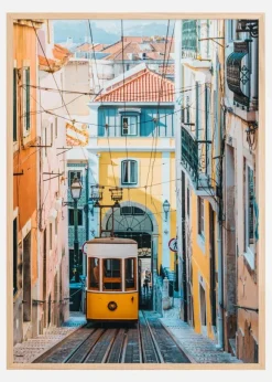 Trolley car in city Poster (21x29.7 cm (A4))