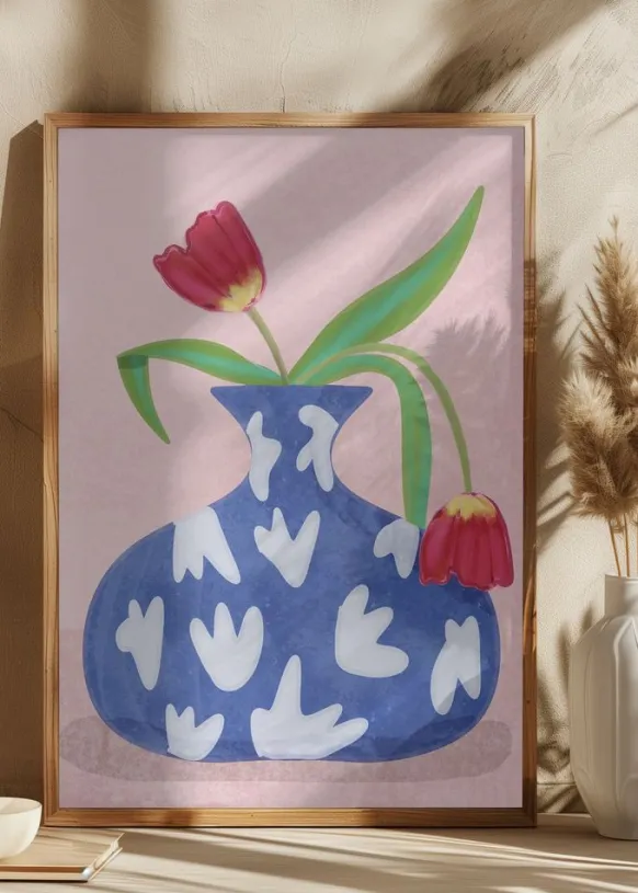 Tulpe in vase Poster (21x29.7 cm (A4))