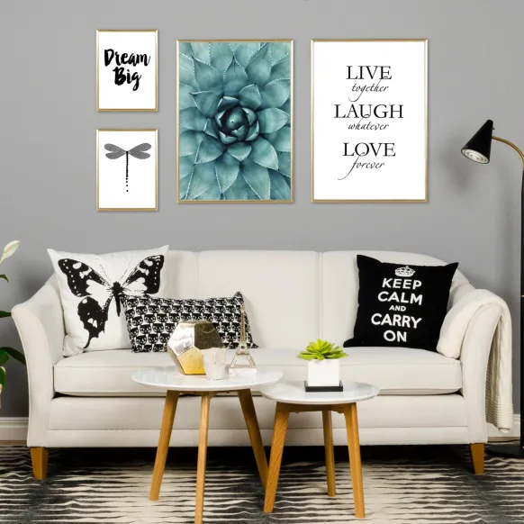 Turkos Blomma Poster (30x40 cm)