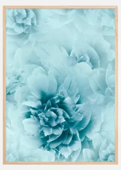 Turquoise flowers Poster (21x29.7 cm (A4))