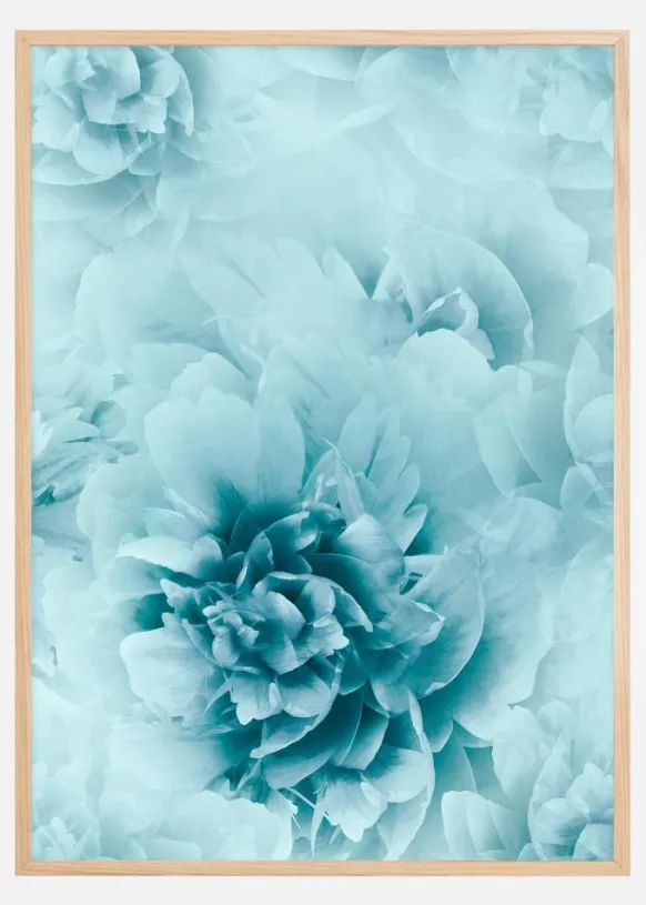 Turquoise flowers Poster (21x29.7 cm (A4))