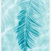 Turquoise Palm Leave Canvastavla (30x40 cm)