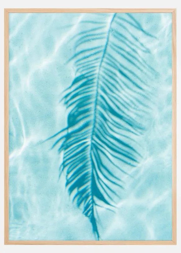 Turquoise Palm Leave Poster (21x29.7 cm (A4))